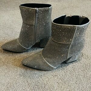 Elegant Silver Ankle Boots